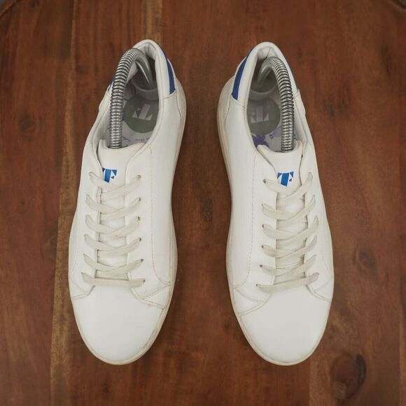 Thousand Fell Womens Vegan Lace Up Sneakers Size 8 White Midnight Blue - Picture 6 of 12